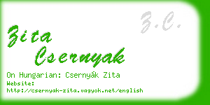 zita csernyak business card